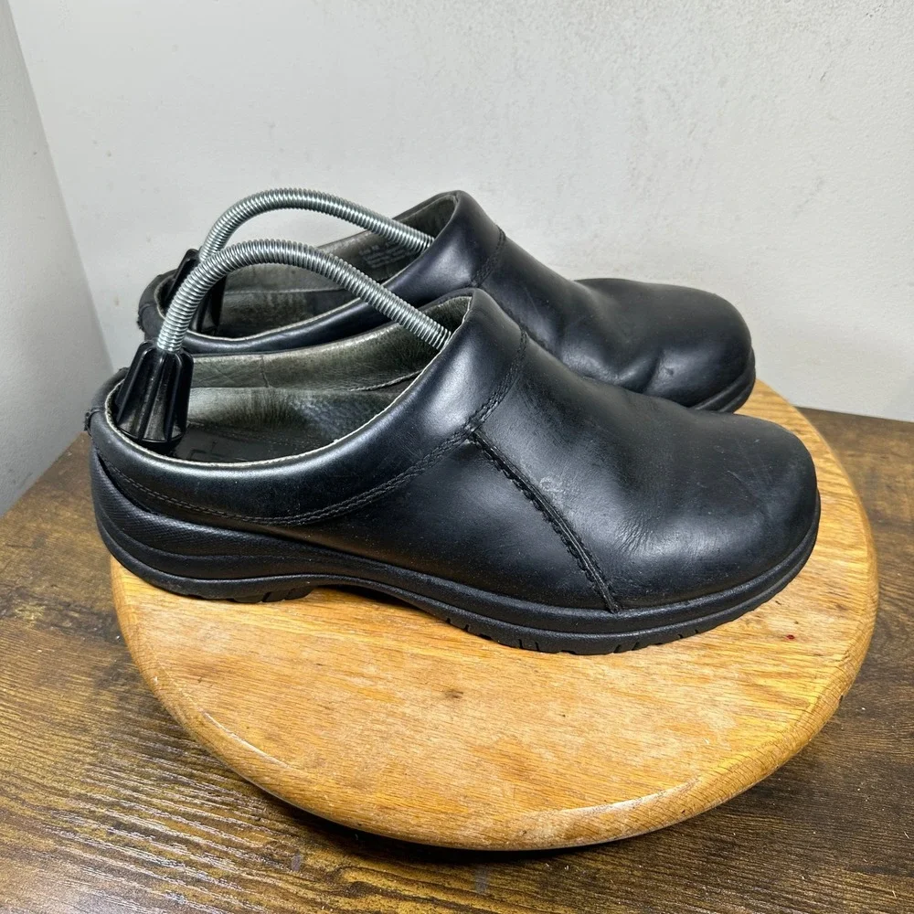 Dansko wil Mens Black Leather Clogs Size 46 12.5